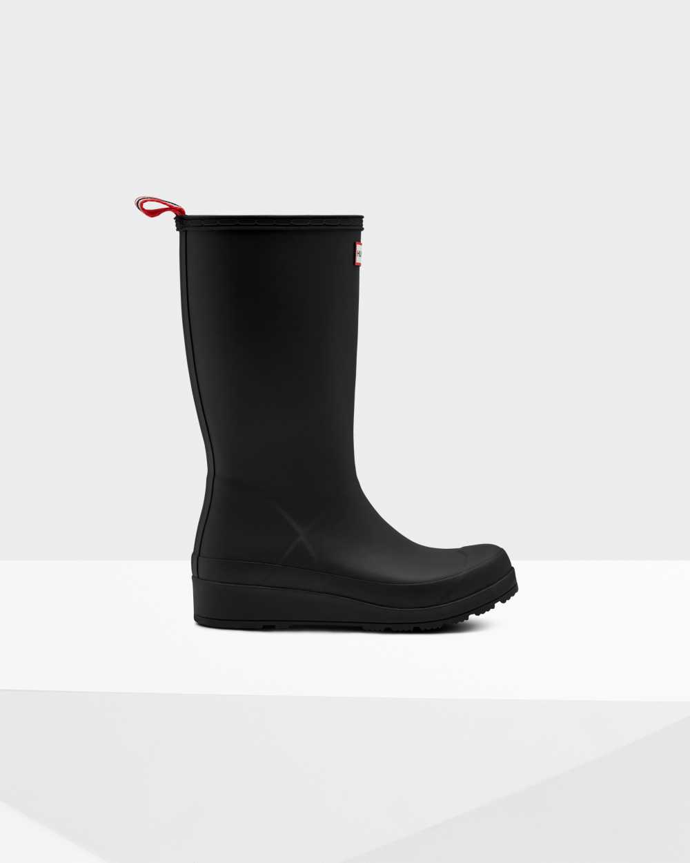 Womens Hunter Original Play Tall Mid-Calf Rain Boots Black | IETWZJ-630